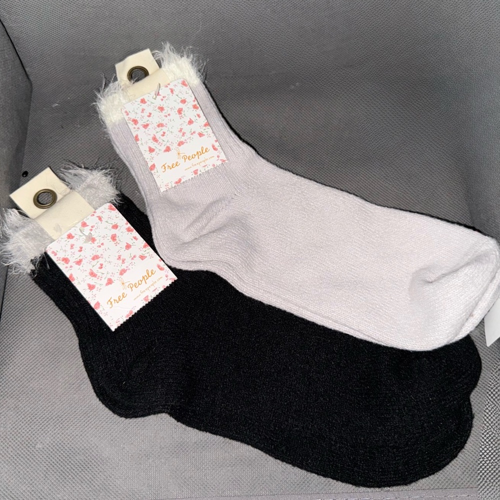 Free People Whisper Border Socks - (2) Two Pairs
